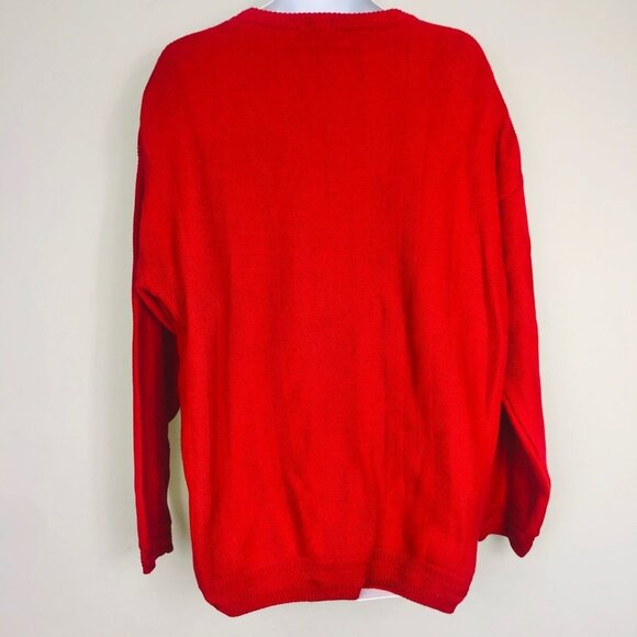 Vintage Chaps Ralph Lauren Mens XL Sweater Red Long Sleeve Crew Neck New - Picture 5 of 7